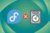 fedora logo on left, red cross mark in the center, an illustration of a disk drive with mbr written on it