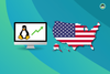 tux, the mascot of linux being shown inside a monitor with a green upwards arrow in it, the flag of the usa is shown on the right in a map format