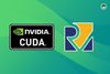 nvidia cuda logo on the left, risc-v international logo on the right