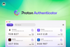 proton authenticator logo above, screenshot of proton authenticator below, with some accounts added and their totp being shown