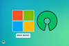 microsoft logo on left, with 6502 basic written below, a semi-circlish green logo that is meant to depict open source is placed on the right
