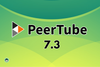 peertube logo with peertube 7.3 written in the middle 