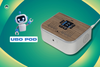 there is a floating robot on the left, with ubo pod written below it, and the ubo pod device is shown on the right