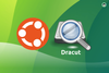 ubuntu logo on left, a storage drive with a magnifying glass on it with dracut written below it on the right