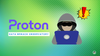 proton logo on left, data breach observatory written in blue below it, on the right is an illustration of a suspicious cyberattacker working on a purple-colored laptop