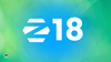 zorin logo in center, with 18 written beside it, there is a blue hue behind both of those elements, and the whole image has a green background