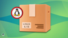 tux, the penguin mascot of linux is shown here inside a red circle, with a brown cardboard box towards its right with linux 6.18 written inside it