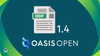 the blue tinted oasis open logo is below, and above it is a document illustration that says odf 1.4