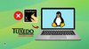 a red cross and the snapdragon x elite logo on the left, below it is the tuxedo computers logo, on the right is a laptop with tux, the mascot of linux showing in its display, it is a penguin