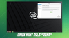 this green colored banner shows a screenshot of linux mint 22.3 "zena" above with white text mentioning the full release name below