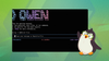 qwen code is shown inside a terminal window here, with a joyful penguin on the right wearing spectacles
