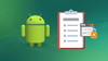 the android mascot (bugdroid) stands on the left, on the right is a notepad with a paper attached, it is titled "keep android open"