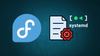fedora logo on left, on the right is an illustration showing a rejected document, and on top of it is the systemd logo