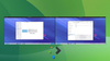 the kde plasma logo is placed at the bottom in the middle, above it is a wide screenshot of plasma's new per-screen virtual desktops feature