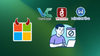 microsoft logo is on the left with red horns, on the right are the logos for veracrypt, wireguard, and windscribe, and an illustration that shows a sad developer