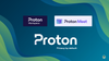 this mixed blue/green picture shows the logos for proton workspace, proton meet, and proton