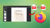 a screenshot of firefox is on the left, on the right is an illustration showing two pdf files being merged and the firefox logo