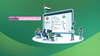 against a green background, the code.overheid.nl logo is placed on the left, on the right is an illustration showing many developers working on desks, the netherlands flag is on top