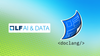 the linux foundation ai & data foundation logo is on the left, on the right is the doclang logo, the backdrop is mixed shades of green and blue