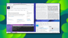 against a mixed green blue background is a screenshot of sonicde which looks very close to kde plasma (for now)