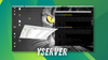 screenshot of yserver is placed in the middle, the background is mixed shades of blue and green