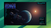 the background comprises of mixed shades of green, with a screenshot of space haven's main menu placed in the foreground