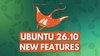 a stingray fish illustration is shown on the top, with ubuntu 26.10 new features written below