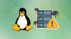 tux, the mascot penguin of linux sits on the left, on the right is a server covered with robotic spiders crawling about