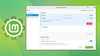 linux mint logo on left inside a gear, a screenshot of the system administration app with the new "kernels" page open on the right