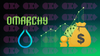 omarchy and hyprland logos on left, an illustration showing an upwards trending money graph with a bag of money near it