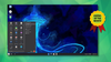 stillos screenshot showcasing the app launcher and wallpaper, with a "distro of the month" badge applied on the right