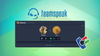 the new direct calling feature for teamspeak is showcased in the center, with the logo for teamspeak floating above, and an illustration showing a two-way phone call below
