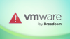 vmware by broadcom logo along with a red alert s