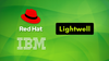 redhat and ibm log on left, lightwell written on right