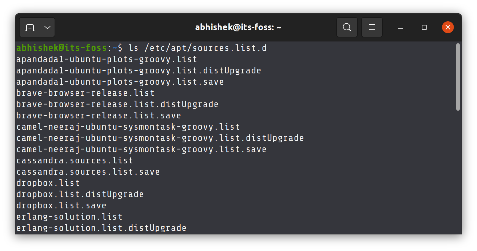 Linux source list. ICOMNEXT.package.Version.