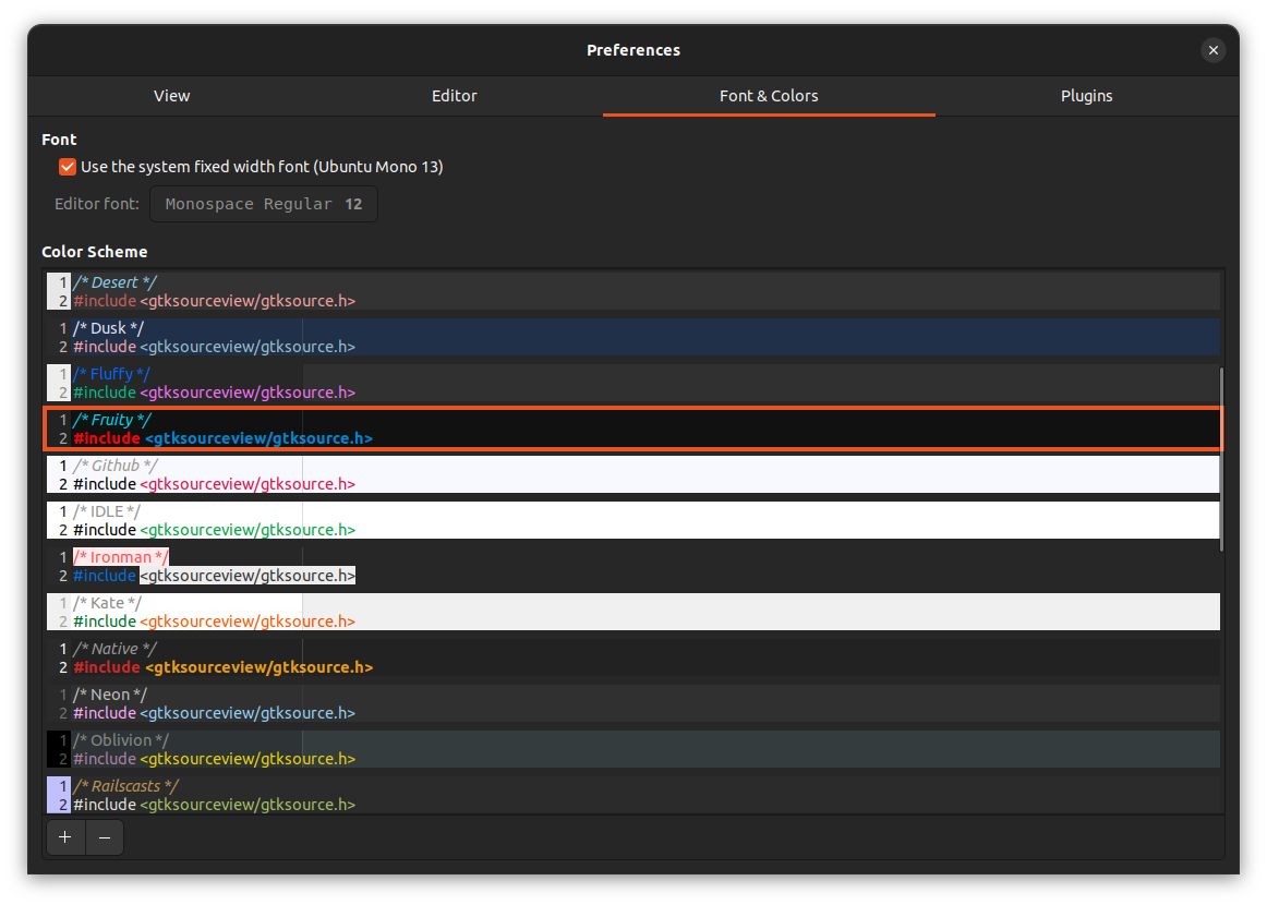 Install and Use Additional Gedit Color Themes