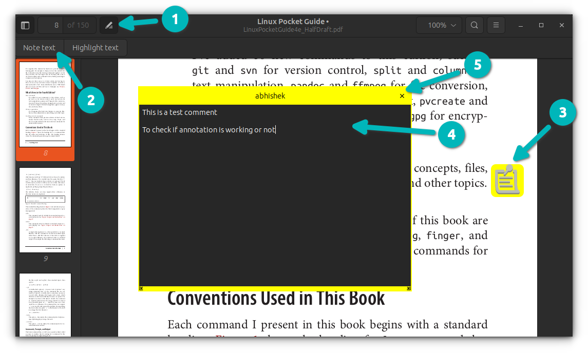 How to add comments to pdf in linux