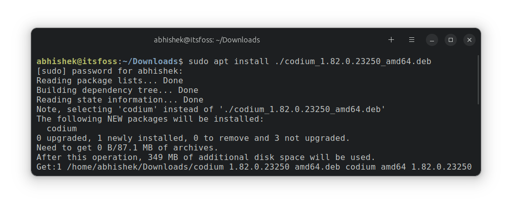Install deb files using dpkg command in Ubuntu