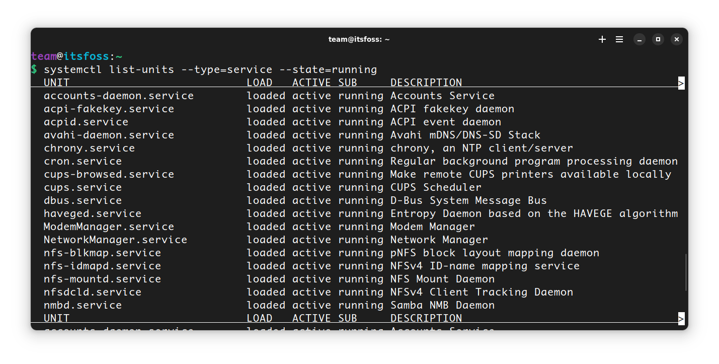 linux systemctl list enabled services