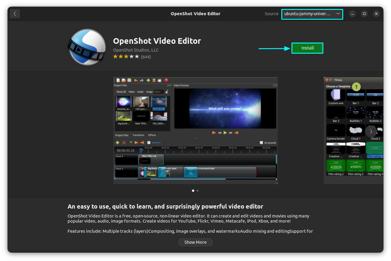 Install OpenShot Video Editor on Ubuntu
