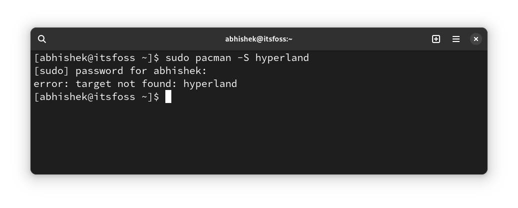 [Solved] 'target not found' Error in Arch Linux