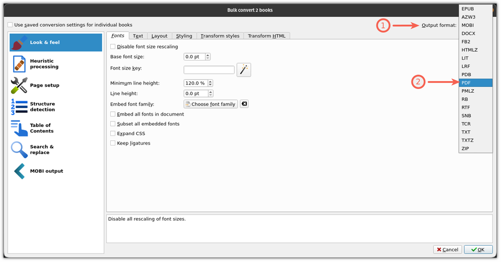 Use calibre to remove drm from kindle books and convert to pdf