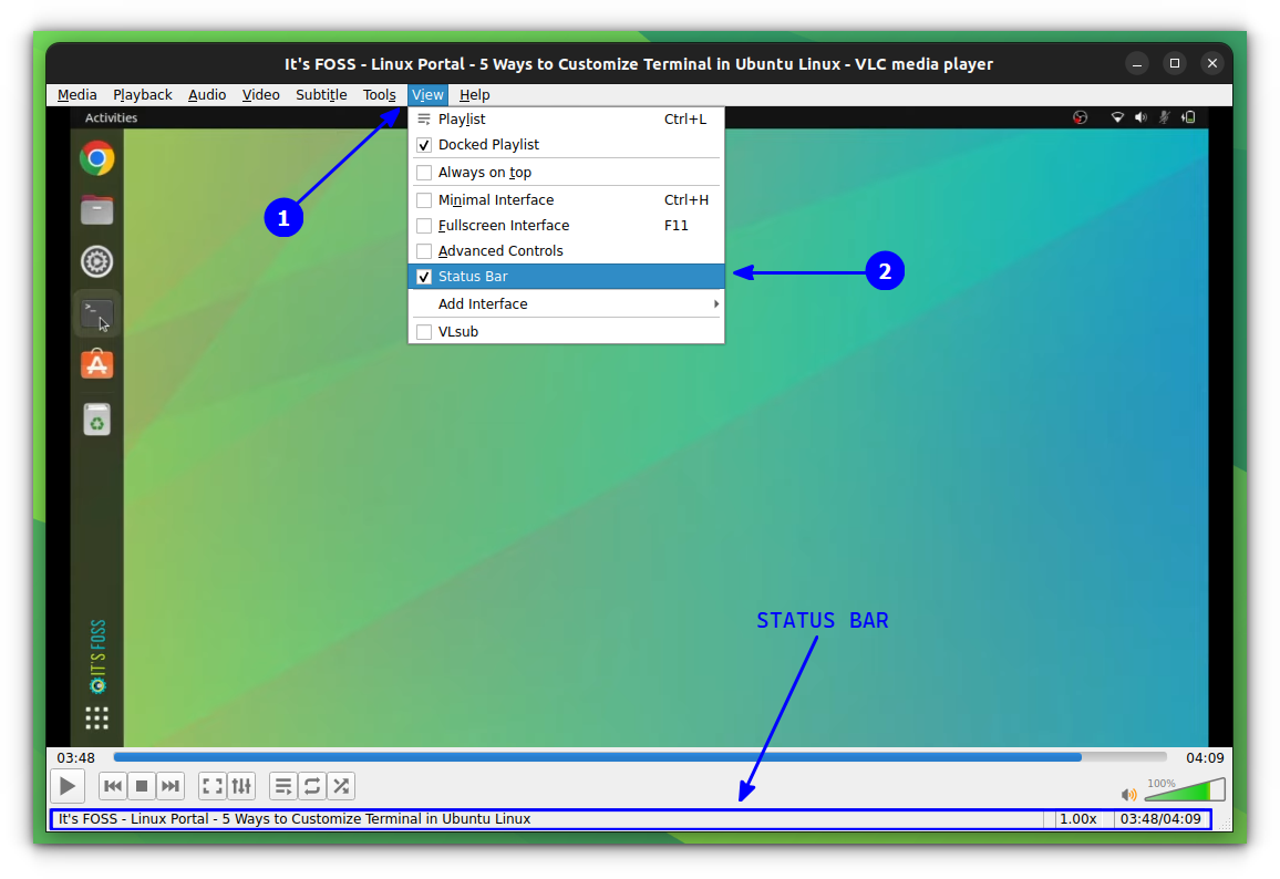 Increase or decrease video playback speed in vlc