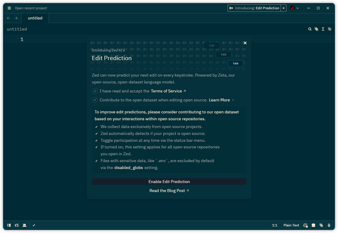 AI-Powered Edit Predictions Have Shown Up On Zed