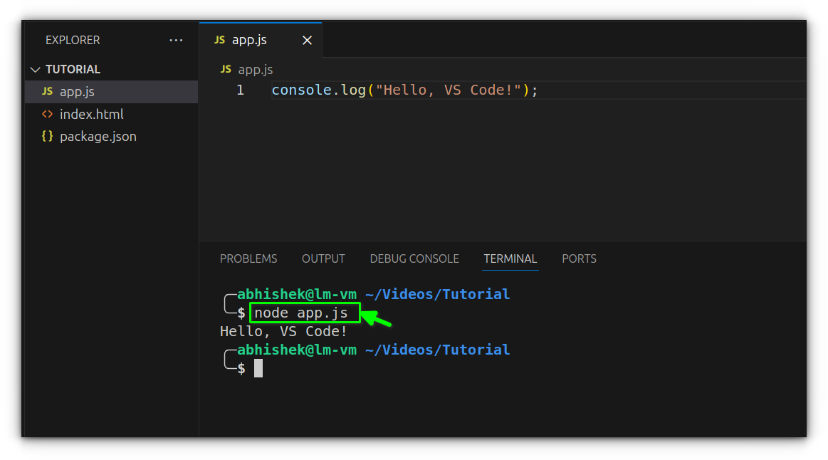 How I Run JavaScript in VS Code