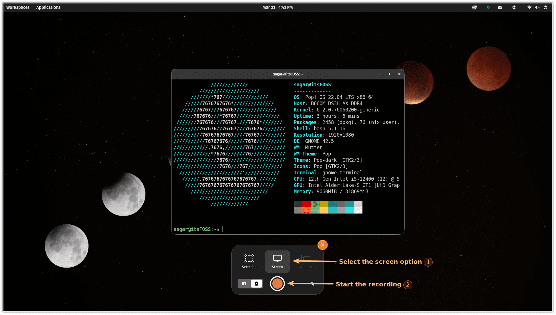 debian gnome screen recorder