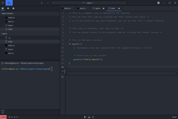 Lapce is a Fast, Lightweight Open-Source Code Editor in Making
