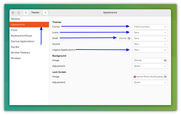 Change Ubuntu themes using the GNOME Tweaks app