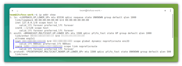 Display IP Address in Ubuntu Linux