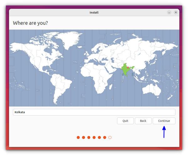 Select the timezone correct for you from the map